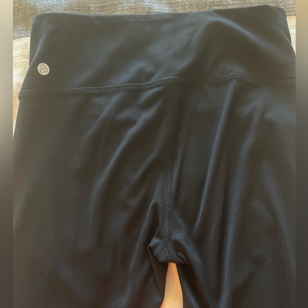 Zella size S .  Black leggings with ruching at lower leg.  Non smoking home.